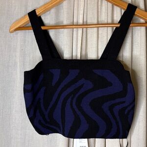 525 America Black and Indigo Cropped Top